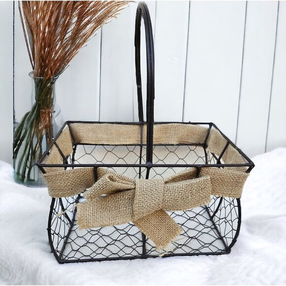 Wire Basket With Handle 10” x 7” x 12” - Picture 2 of 10